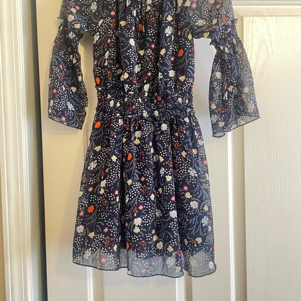 Floral Navy Kids Casual Dress